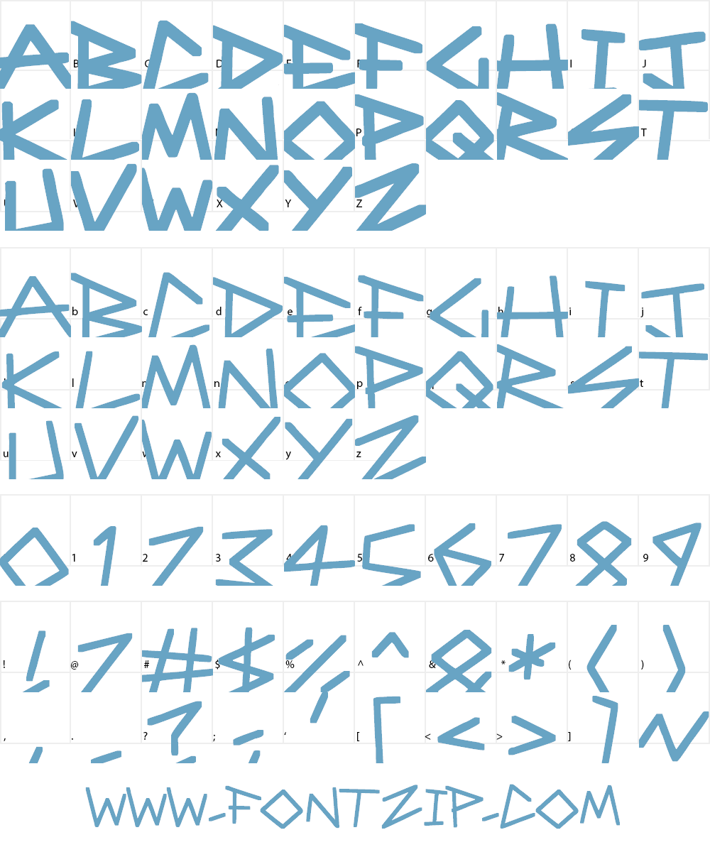 Angular Anarchy Font Character